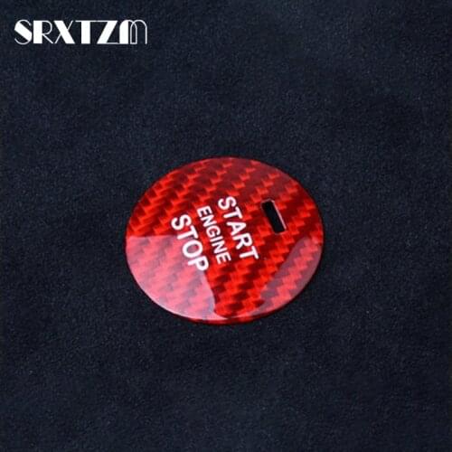 For Mazda Axela Atenza CX-8 CX-3 CX-4 CX-5 Carbon Fiber Car Engine Start Stop Switch Button Trim Cover Stickers Decals Styling