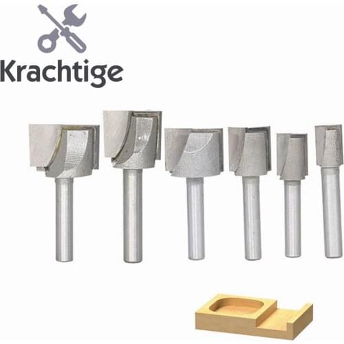 Krachtige Flat End Milling Cutter 1/4 Shank Woodworking CNC Insert Router Bit Tungsten Cleaning bottom Mill Cutter 3/8 1/2 3/4 1