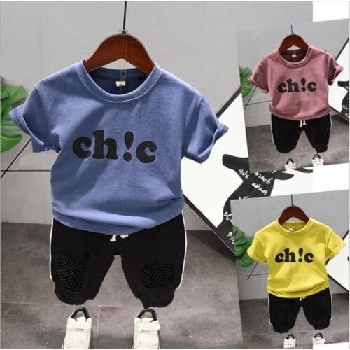 Summer Cute 2PCS Kids Baby Boys T-shirt And Shorts Pants Set Clothes Children Clothing Sets 2-6years