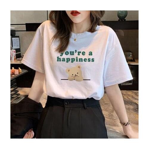 HAN Short-sleeved T-shirt female summer new Harajuku style design niche black half-sleeved wild casual loose comfortable top