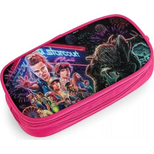 Anime Pencil Bag Stranger Things Zipper Canvas Students Pencil Bag Wallet Storage Bag Stationery School Supplies