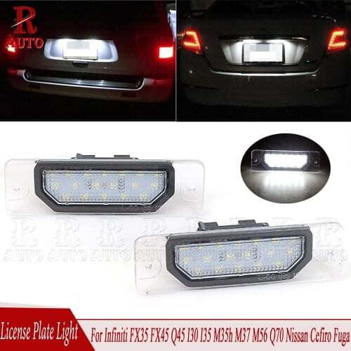 R-AUTO 2Pcs LED Car Number License Plate Light Lamp For Infiniti FX35 FX45 Q45 I30 I35 M35h M37 M56 Q70/ Nissan Cefiro/Fuga