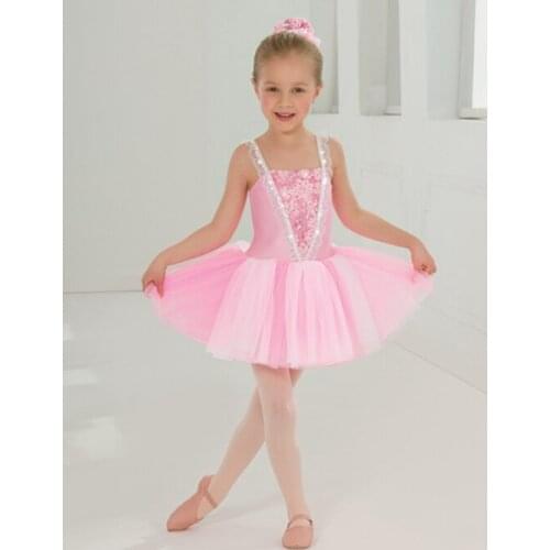 2018 New Girl Ballet Dance Dress Kids BalletTutu Costume Children Stage Proformance Competition Suit Dress+Headwear B-2397