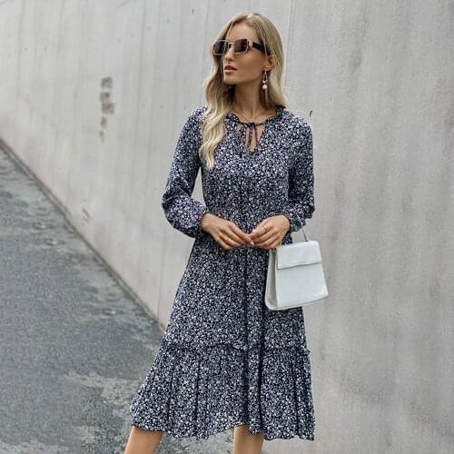 2021 Spring Autumn New Womens Sexy Long Dress Casual Long Sleeve Flowy Boho Clothes For Woman Black Vintage Home Chic Dresses