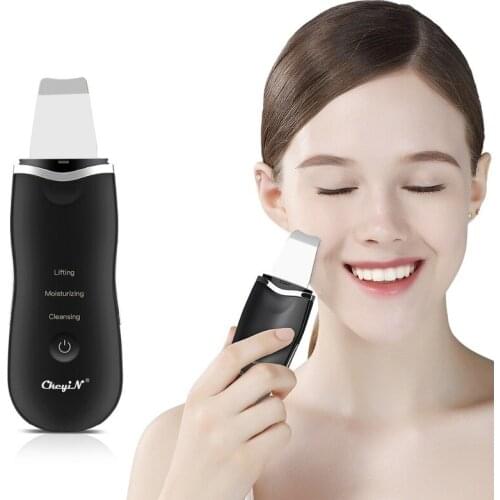 Rechargeable Ultrasonic Facial Skin Scrubber Ion Deep Face Cleaning Peeling Skin Care Device Beauty Instrument Blackhead Remove