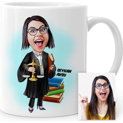 Personalized Attorney Cartoon White Mug Cup-2