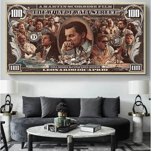 Movie Poster Graffiti Street Money Art Canvas Painting Posters and Print Street Pop Art for Living Room Home Artwork Decoration