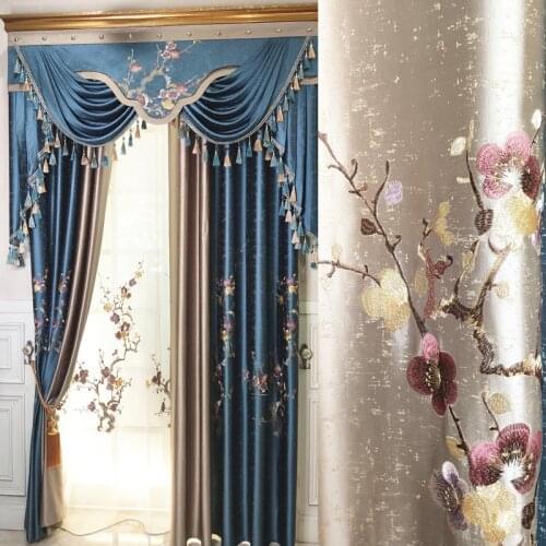 American Style Luxury High-end Atmosphere European Jacquard Curtains for Living Room Bedroom with Valance Custom Size
