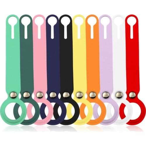 Silicone Loop for Apple Airtags Case Loactor Tracker Accessories Protective Cover Shell Bumper Anti-fall AirTag Keychain Cases