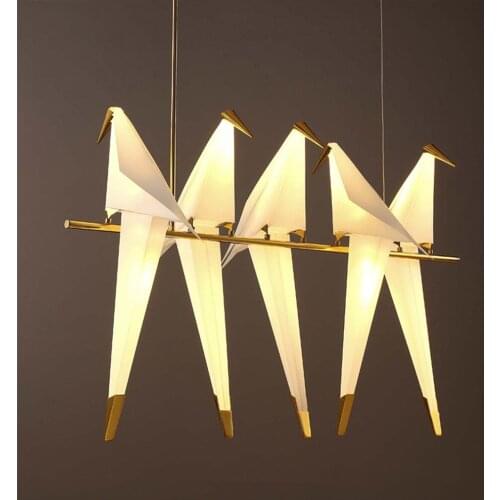 Modern Bird Pendant Lamp LED Golden Chandelier Living Room Bedroom Ceiling Light LED Suspension Lamps PA0002