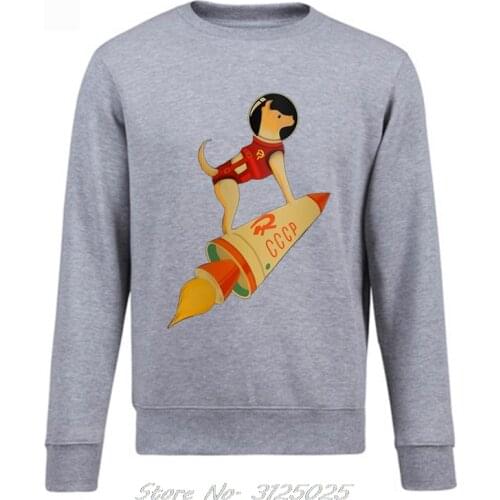 Cccp Soviet Laika The Russian Space Super Rocket Dog Hoodies Funny Mens Autumn Winter Pullover Sweatshirt
