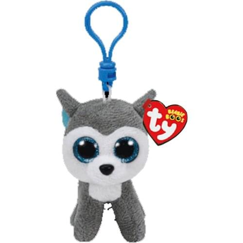 Ty Slush The Dog Husky Small Pendant Plush Toy Clip Stuffed Collection Soft Doll With Tag 4" 10cm