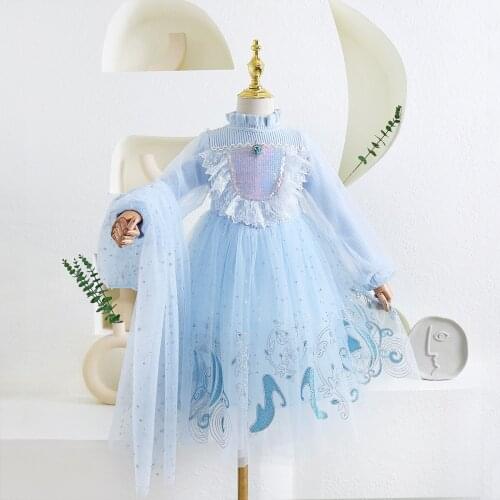 Girl party dresses 2021 fall kid dresses Fashion design Knitted sequined sweater dress 5pcs/lot 3-9year