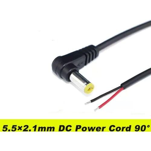 1pcs 1meter 22AWG DC Power Plug L-Shaped 5.5X2.1mm Male Right Angle Single Head Jack with Cord Connector Cable