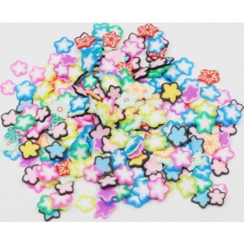 10g/lot ​​Stars Hearts Polymer Clay Colorful For DIY Crafts Tiny Cute about 6mm plastic klei Mud Particles Assorted
