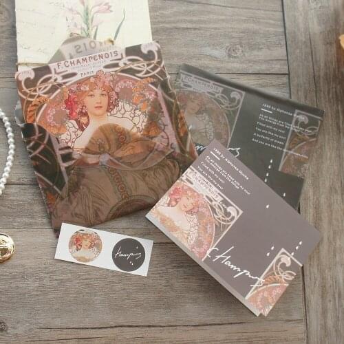 2 Envelopes 2 Card sticker Set Classical Goddess Design Envelop As Message Card Invitation Envelop Transparent Paper