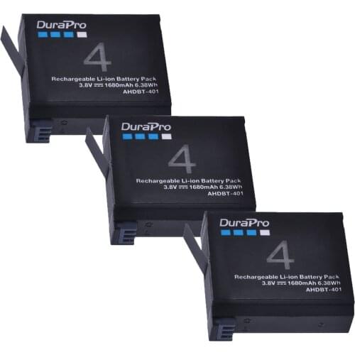 3pc 1680mAH AHDBT-401 AHDBT401 AHDBT 401 Gopro Hero 4 Digital Camera Battery for AHDBT401 GoPro Hero 4 HD Camera