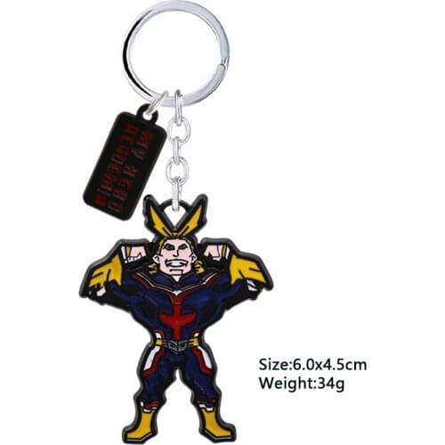 Anime My Hero Academia Boku No Hero Academia Keychain for Men All Might Metal Keyrings llaveros Car Key Holder
