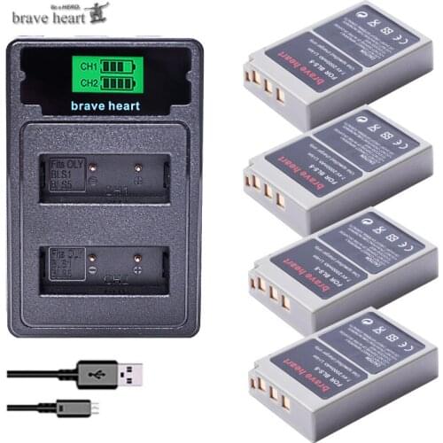 BLS50 PS-BLS5 BLS-50 BLS-5 BLS5 Battery + LCD USB Charger for Olympus PEN E-PL2,E-PL5,E-PL6,E-PL7,E-PM2,E-M10,E-M10 II,Stylus1