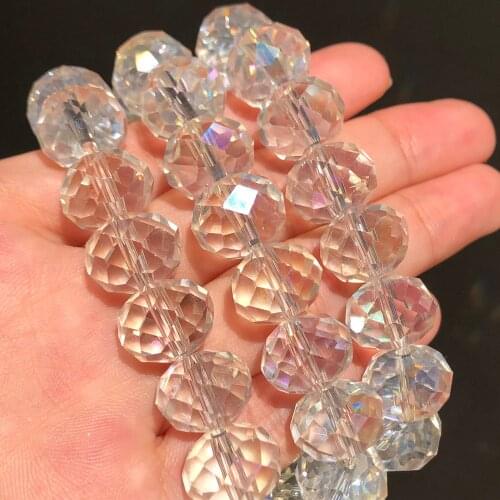 4/6/8/10/12mm Crystal Rondel Beads Wheel Faceted Glass Beads for Diy Bracelet Accessories Jewellery Making 15''/Strand Pick Size