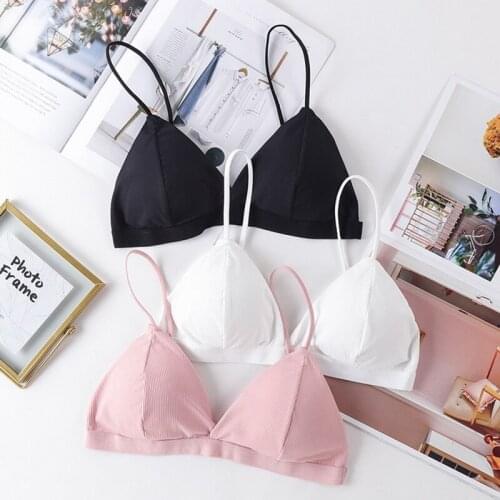 Seamless Bra Women Soft Bras Girls Bralette Sexy Solid Lingerie Thin Strap Wire Free Push Up Bra Backless Comfort Underwears