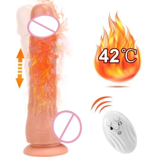 Big Dick Heating Thrusting Dildo for Women Realistic Penis Vibrator Remote Control Sex Toys for Lesbian Sex Machine