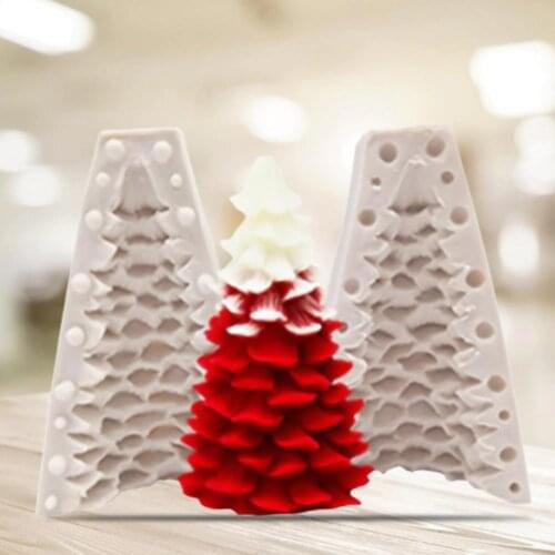 Christmas Tree Shape Candle Mold 3D Silicone Multi-use Portable Scented Mold for Handicraft