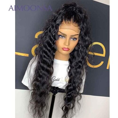 Deep Wave Lace Front Wig 13x4 Lace Frontal Human Hair Wigs For Women Frontal Lace Wig Pre Plucked With Baby Hair 150% Remy