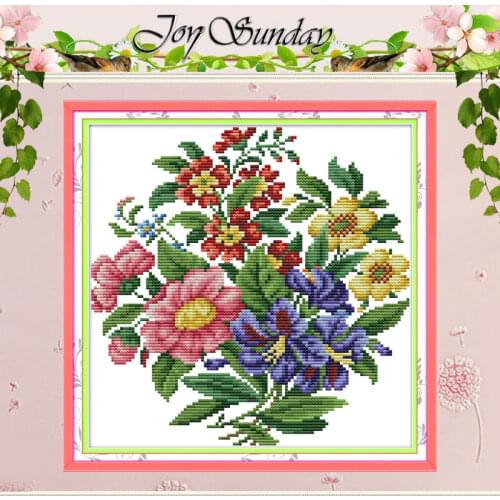 Beautiful bouquet painting counted 11CT 14CT Cross Stitch Set Wholesale DIY Cross-stitch Kit Embroidery Needlework Home Decor