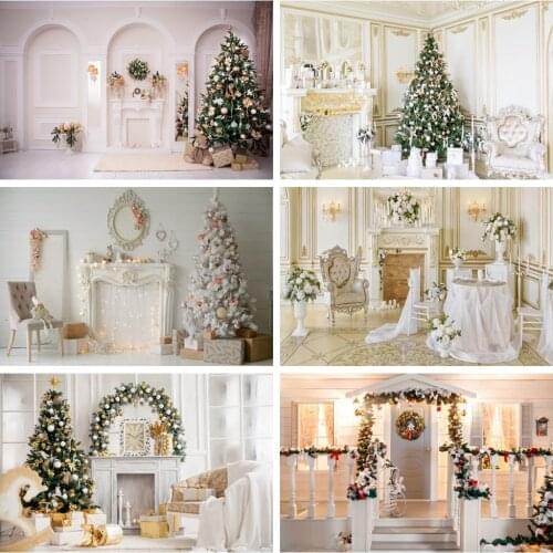 Luxury Interior Room Decor Photophone Chic Wall Chandelier Sofa Fireplace Flowers Photography Backdrops Photo Backgrounds Props