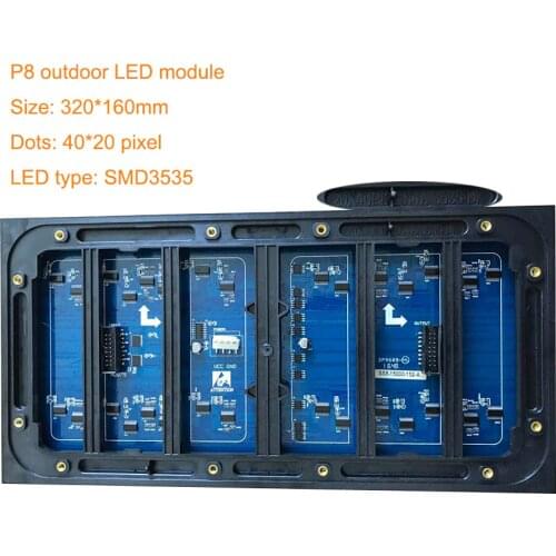 Lightall 40*20pixel smd P8 outdoor module full color led display wall 320*160mm matrix panel taxi HUB75 4S advertising billboard