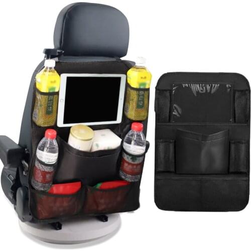 Multifunctional Car Seat Back Storage Bag with Touch Screen Tablet Holder Multiple Storage Pockets Car Seat Back Protectors