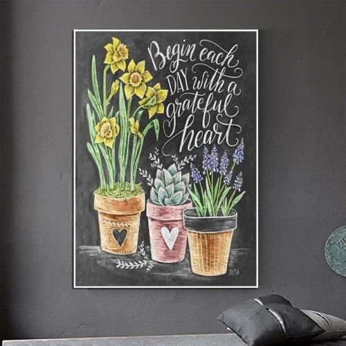 Retro Simple Nordic Wall Art Picture Canvas Printing Colorful Flowers Cuadros Wall Home Decor Posters and Prints Frameless