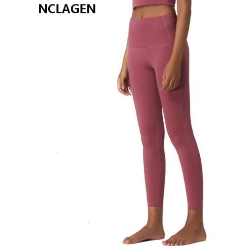 NCLAGEN Yoga Pants Pockets Gym Fitness Leggings Women High Waist Two-sided Sport Workout Sportswear Squat Proof Running Tights