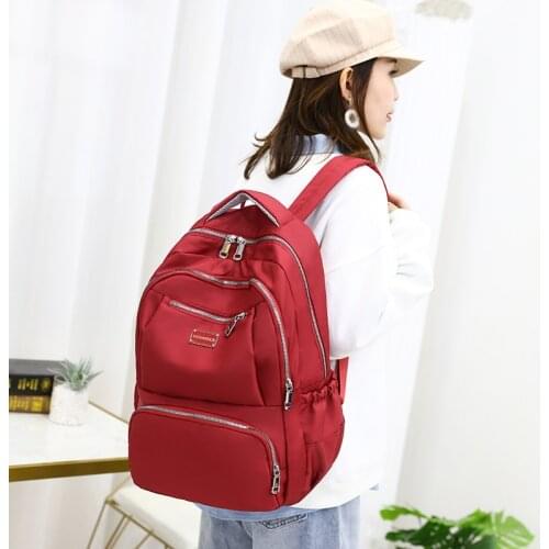 Nylon Travel Shoulder Bags Student Youth School Bag for Teenager Girls New Casual Backpack Fashion Solid Color Women Backpack