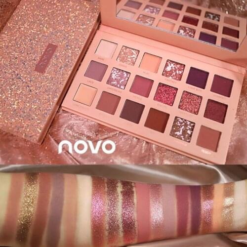 NOVO 18 Colors Glitter Shimmer Matte Nude Eyeshadow Palette Pigmented Metallic Natural Eye Shadow For Makeup Cosmetic