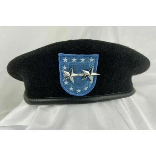 Us Army Infantry Regiment Black Beret Officer 2 Star Major General Rank Hat armyshop2008
