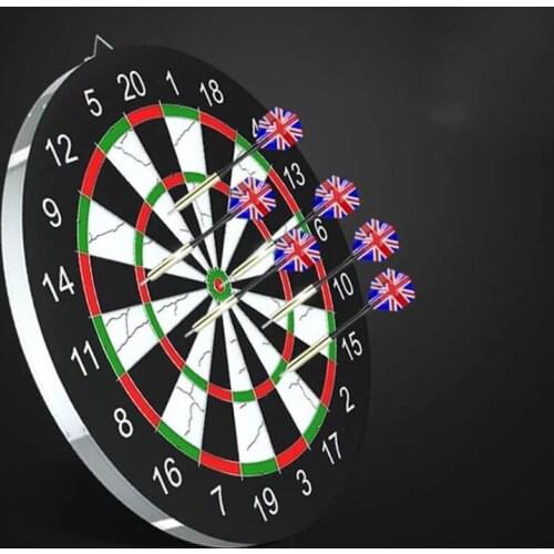 Portable 12inch Double Sided Dart Board Hanging Dart Bulleye Target Game Board Target Dart Safety Kids Adults Toys with 4 Darts