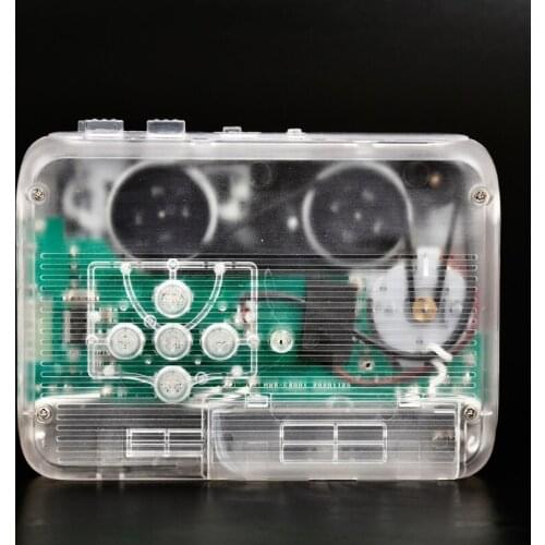 Transparent Shell Cassette Tape Player USB /Battery Power Supplies USB Port ABS/Metal Material Small Lightweight Player