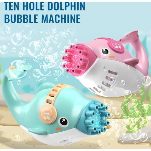 Cute Bubble Gun Toys Automatic Dolphin Bubble Machine Electric Bubble Blower Bubble Maker Toy For Kid Outdoor Wedding Bubble