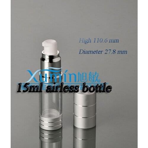 15ML(200pcs/lot) silver vacuum flask, and tangent essence bottle, cream bottle, packing bottle