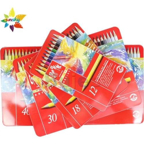 Swiss OEM CARAN D'ACHE Supracolor Soft 12/18/30/40/80 Color Artist water soluble color pencil red box Professional art supplies
