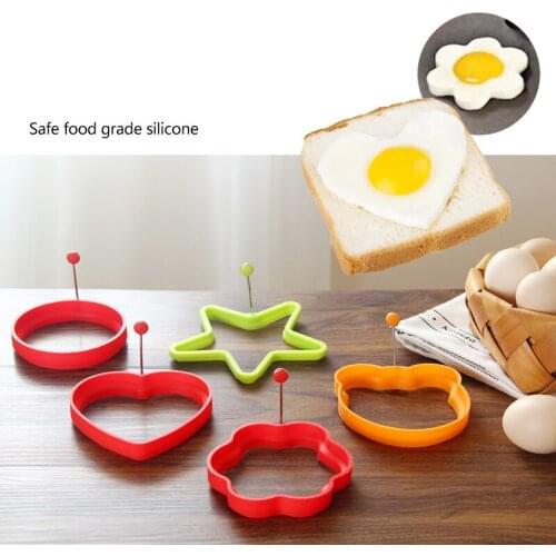 Silicone Fried Egg Pancake Ring Omelette Fried Egg Pentagram Shaper Eggs Mould for Cooking Breakfast Frying Pan Oven Kitchen