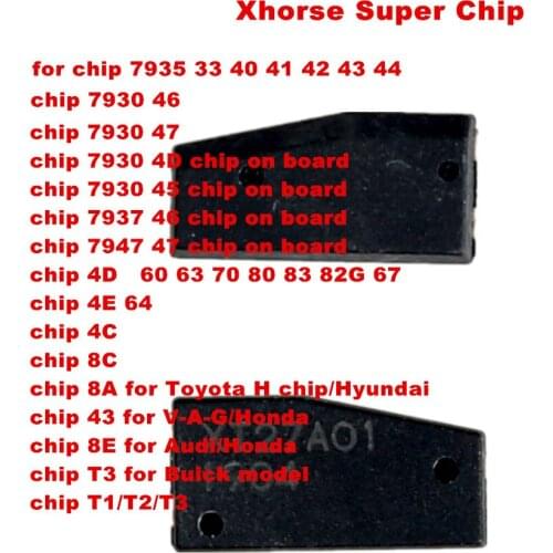 Xhorse VVDI Super Chip Transponder for ID46/40/43/4D/8C/8A/T3/47/41/42/45/ID46 for VVDI2 VVDI Key Tool /Mini Key Tool 10pcs/lot