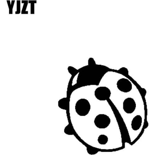 YJZT 12CM*12.7CM Ladybug Vinyl Decal Car Sticker Bug Insect Cute Outdoor Black/Silver C19-0182