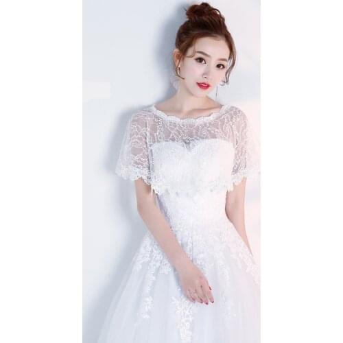 Fashion Summer Women Bolero Lace Bridal Wraps Vintage Wedding Coat Shawl Elegant Evening Jacket Cape