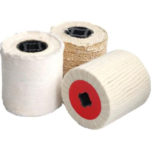 1PC Wool Felt Wire Drawing Polishing Wheel Cotton Burnishing Drum Wheel 100/120mm Buffing Wheel For Wire Drawing Machine