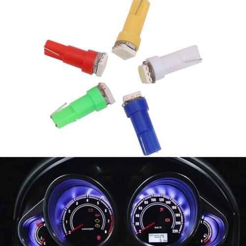 10Pcs T5 5050 1SMD LED 12V 0.5W Bulbs for Dashboard Gauge Light Lamp Width Door Side Reading Light