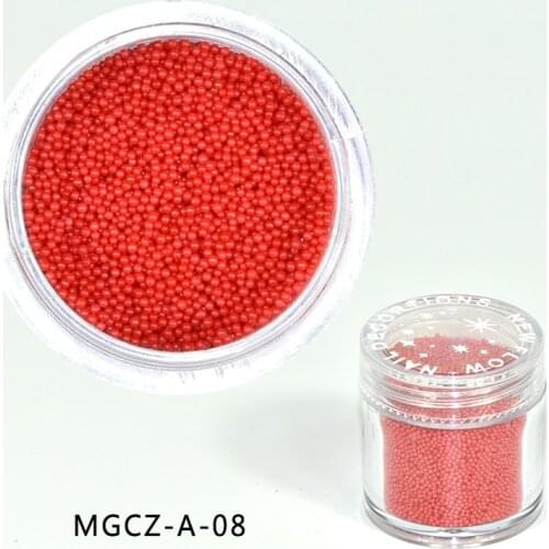 15gram/Pot 0.6mm-0.8mm Colorful Red Caviar Nail Beads Glass Trend Caviar Nail Art Decorations Micro Beads MGCZ-08