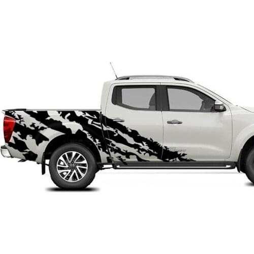 2 pieces stripe side body rear tail thorns graphic vinyl cool car sticker fit for NISSAN NAVARA NP300 2014-present